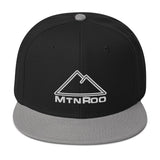 MtnRoo Snapback Hat with white stitching